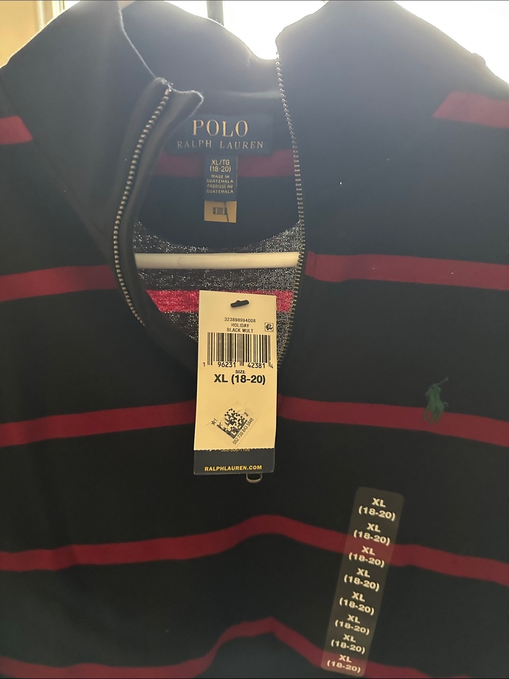 Polo by Ralph Lauren Black & Red Striped Long-Sleeve Polo Shirt